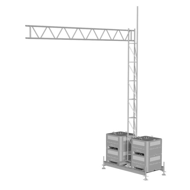 Set up device | for lattice tower with crane arm | Steel lattice girder 4200 mm